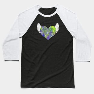 Colorful Heart of Stone - Green and Violet Baseball T-Shirt